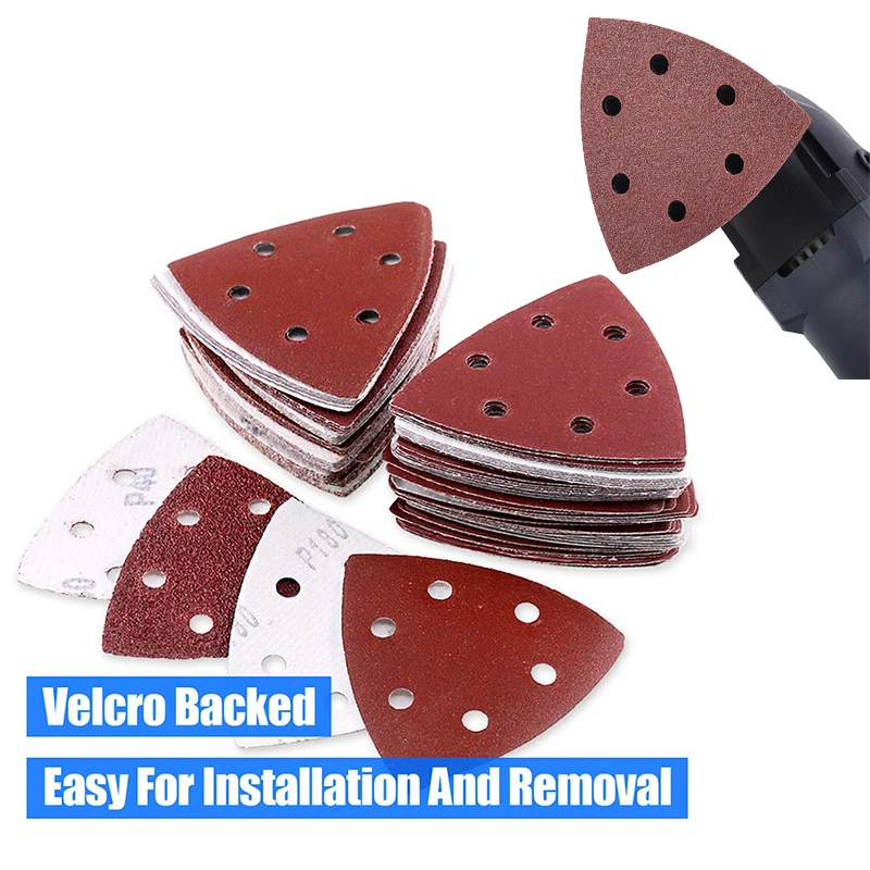 10/20/50 PCS Triangular Sanding Disc 90mm Delta Sander Hook & Loop Sandpaper Abrasive Tools for Sanding Grit 40-2000 Grits
