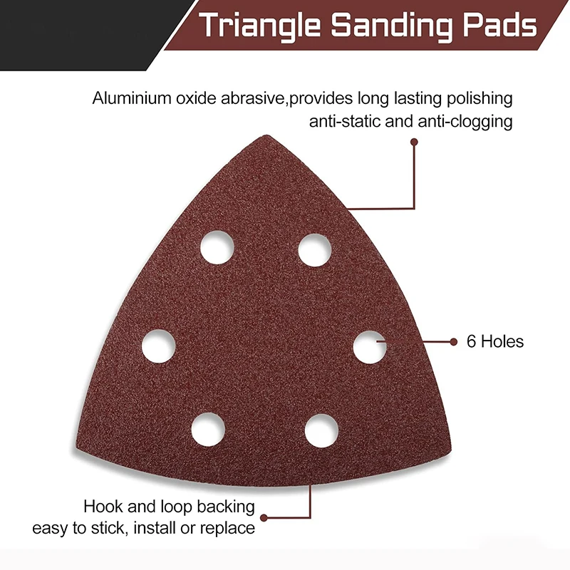 10/20/50 PCS Triangular Sanding Disc 90mm Delta Sander Hook & Loop Sandpaper Abrasive Tools for Sanding Grit 40-2000 Grits