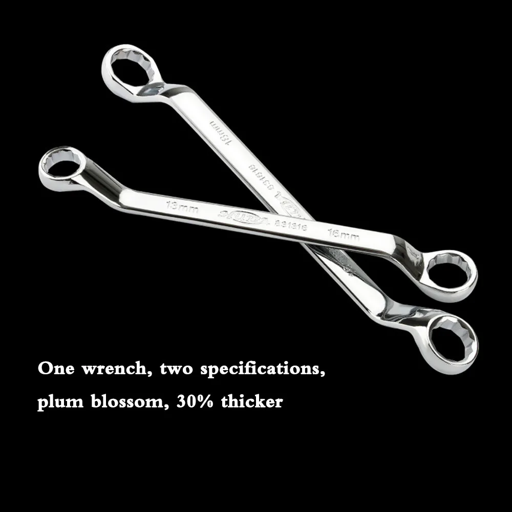Multifunctional Double-ended Spanner Double Head Box End Wrench Heat Treated Hardened Offset Ring Spanner for Automotive Repair