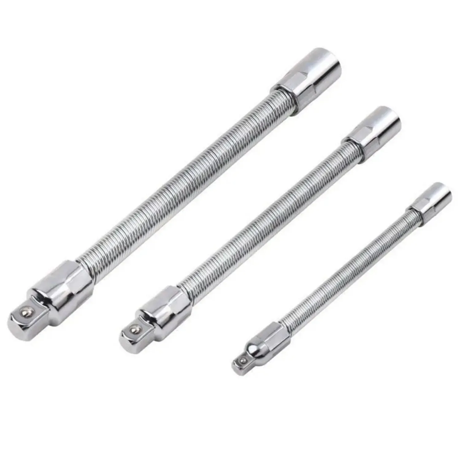 1/3pcs Flexible Shaft Drive Socket Extension Bar High Torque Ratchet Wrench Post Extension Rod 1/4 3/8 1/2 Conversion Head