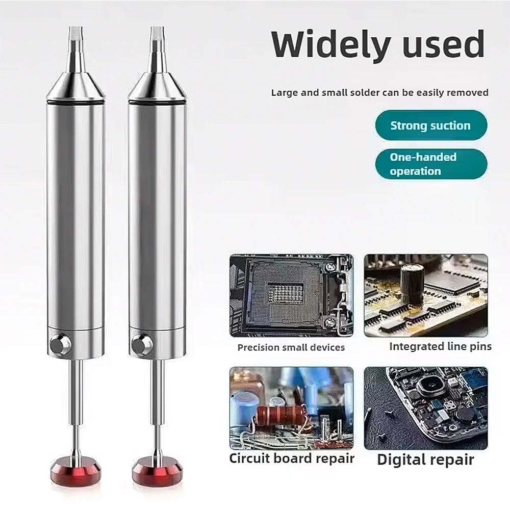 ANSIKI MJF-D9 Solder Sucker Aluminum Alloy Desoldering Pump Manual Vacuum Suction Tin Gun for PCB Component Welding Repair Tool