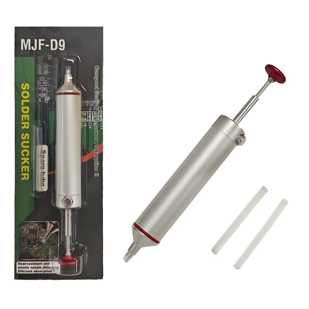 ANSIKI MJF-D9 Solder Sucker Aluminum Alloy Desoldering Pump Manual Vacuum Suction Tin Gun for PCB Component Welding Repair Tool