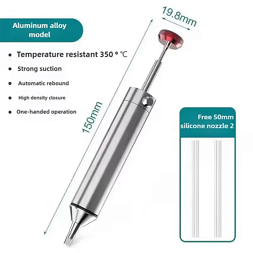 ANSIKI MJF-D9 Solder Sucker Aluminum Alloy Desoldering Pump Manual Vacuum Suction Tin Gun for PCB Component Welding Repair Tool