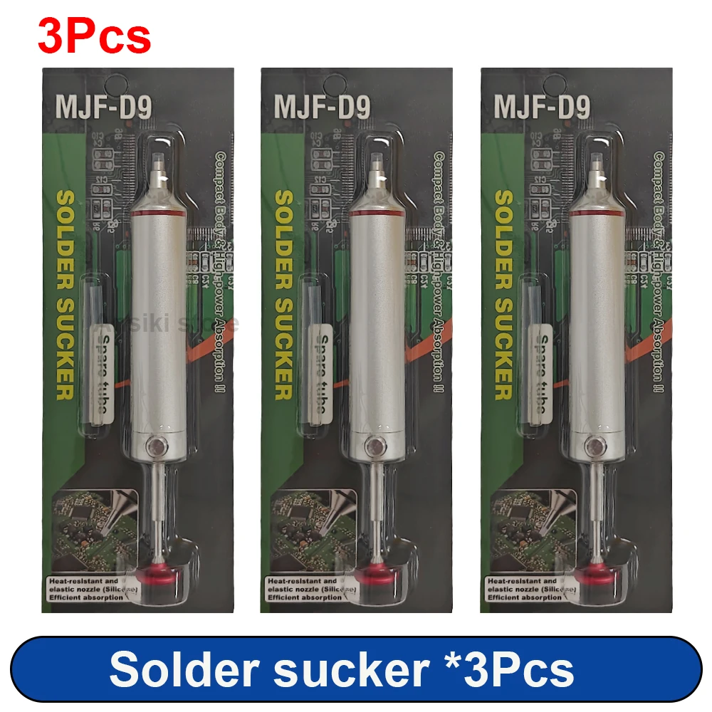 ANSIKI MJF-D9 Solder Sucker Aluminum Alloy Desoldering Pump Manual Vacuum Suction Tin Gun for PCB Component Welding Repair Tool