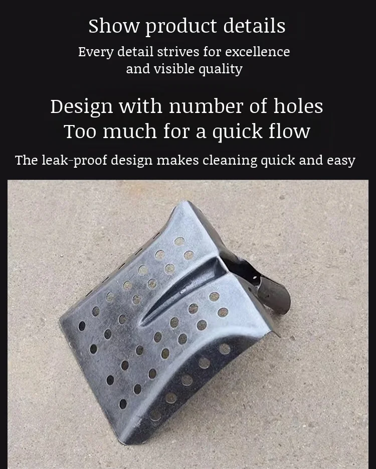 Manganese Steel Hollow Shovel Professional Sewer Cleaning Shovel Perforated Sludge Shovel Dredge Spoon for Drain Ditch Manhole