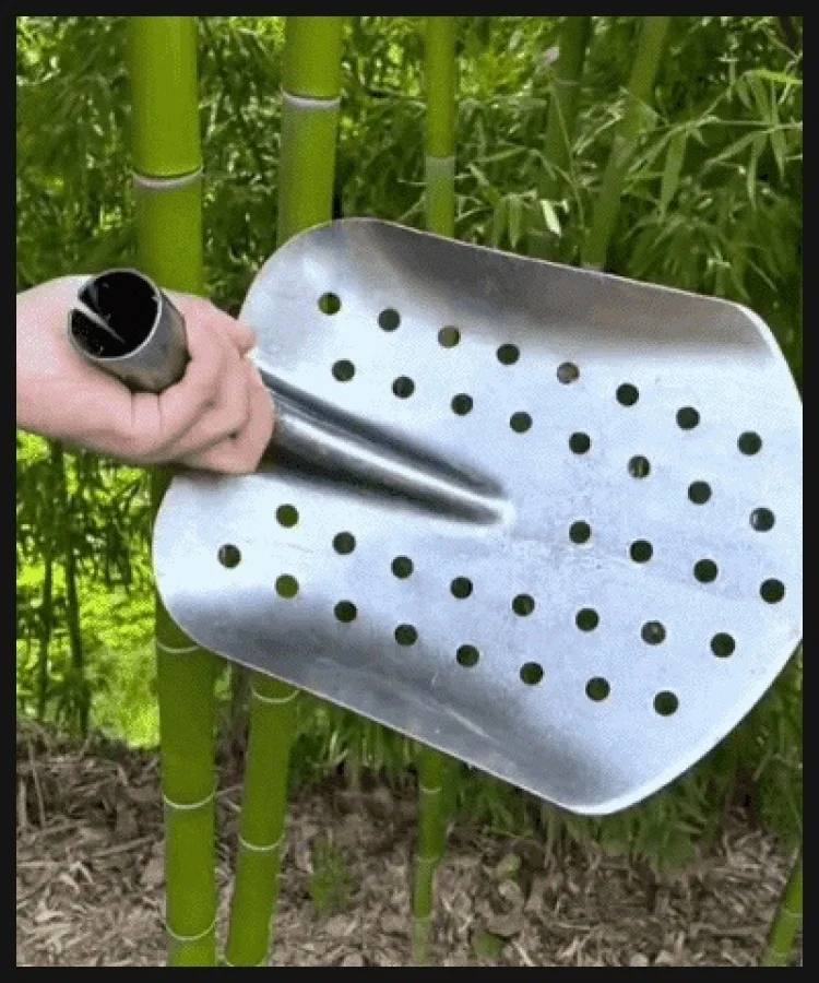 Manganese Steel Hollow Shovel Professional Sewer Cleaning Shovel Perforated Sludge Shovel Dredge Spoon for Drain Ditch Manhole