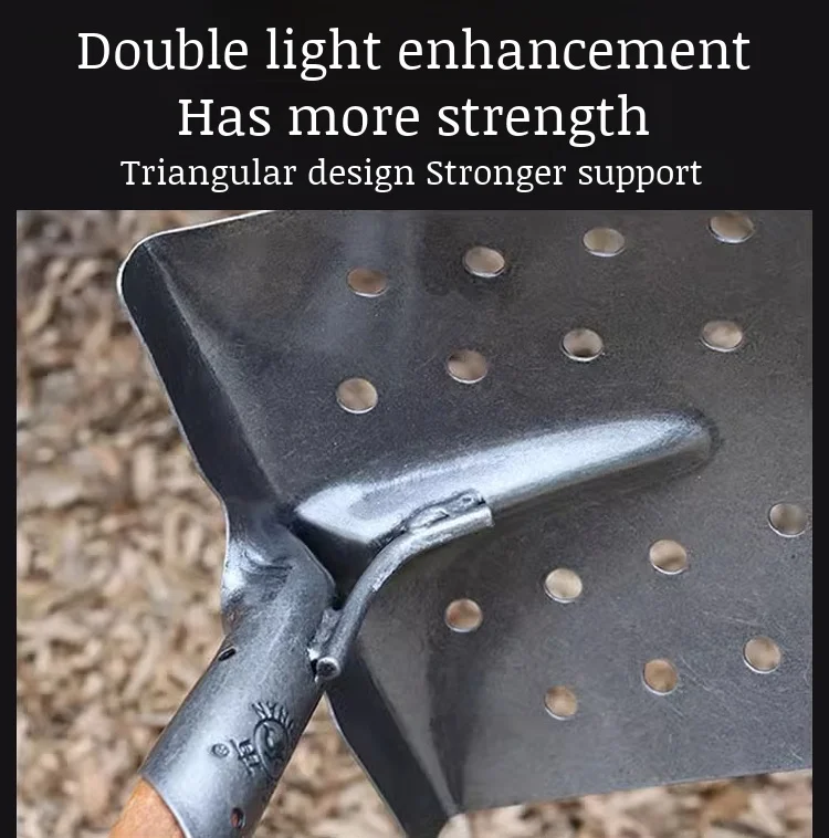 Manganese Steel Hollow Shovel Professional Sewer Cleaning Shovel Perforated Sludge Shovel Dredge Spoon for Drain Ditch Manhole