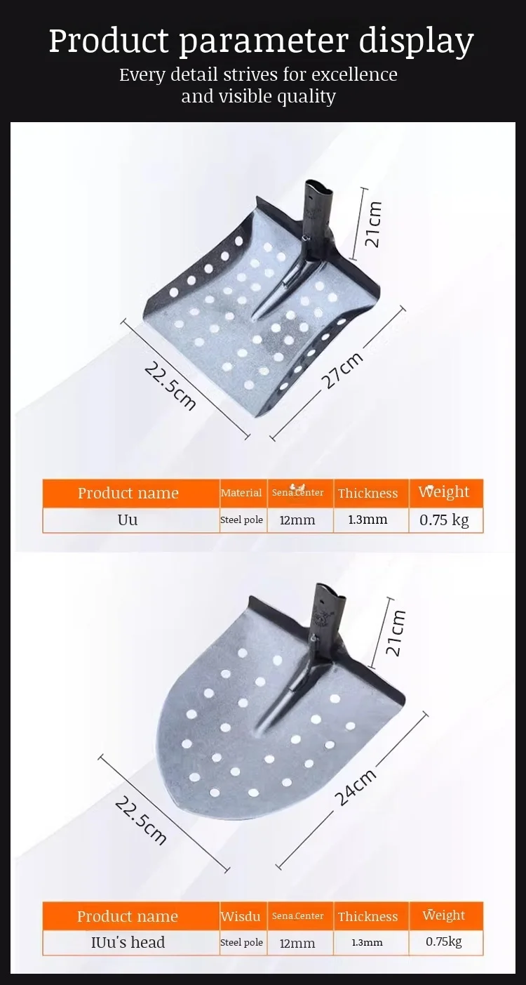 Manganese Steel Hollow Shovel Professional Sewer Cleaning Shovel Perforated Sludge Shovel Dredge Spoon for Drain Ditch Manhole
