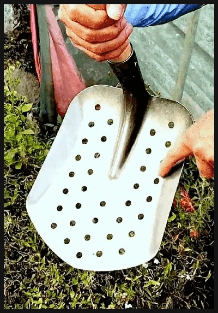 Manganese Steel Hollow Shovel Professional Sewer Cleaning Shovel Perforated Sludge Shovel Dredge Spoon for Drain Ditch Manhole