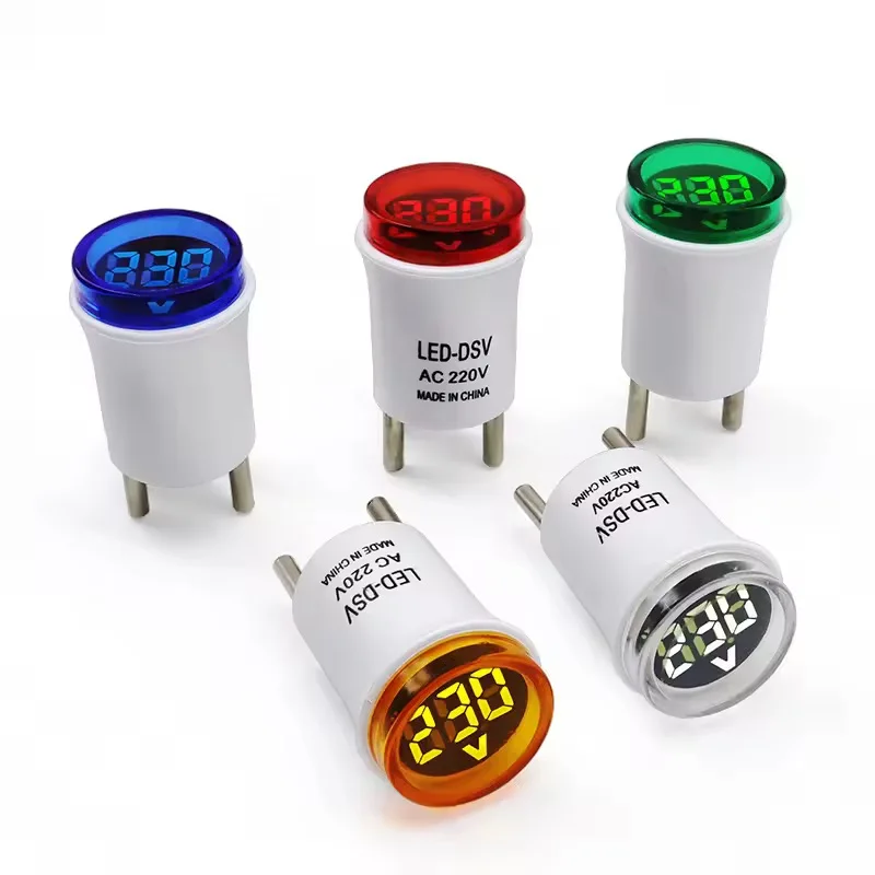Digital Current and Voltage Ammeter, Circular LED Display, EU Plug, Digital LED Display, Electrical Instruments