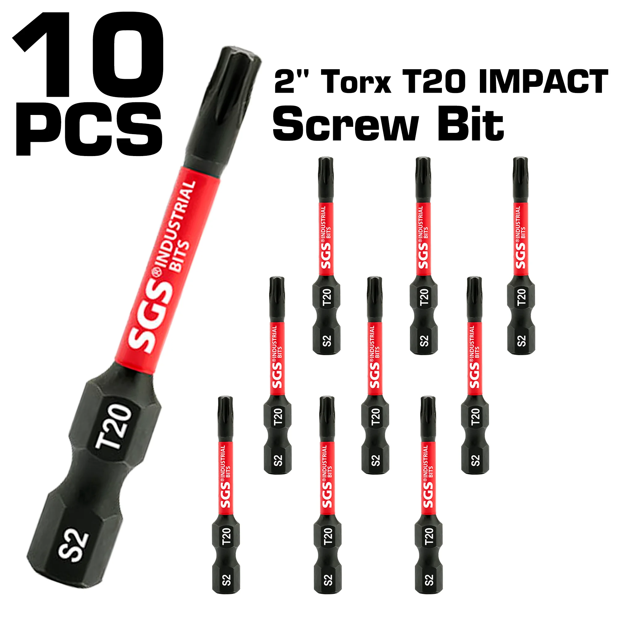 5/10/20 Piece Set of Industrial-Grade T20 Torx Bits, 50mm, Anti-Torsion and Wear-Resistant, with Torque Cushioning, for Home DIY and Auto Repair Tools