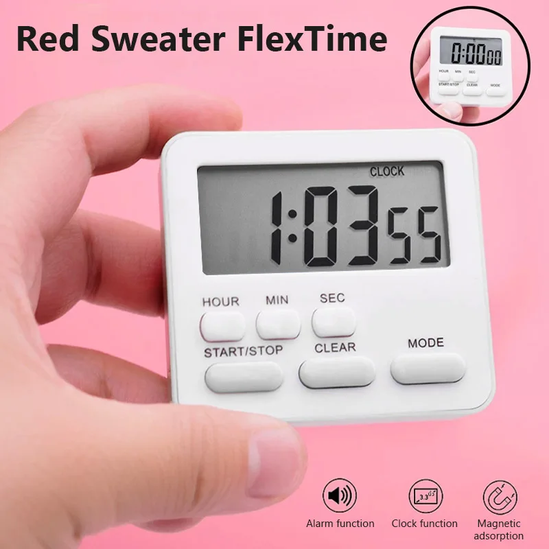 Digital Display Cooking Alarm Clock Kitchen Timer Sleep Stopwatch Clock House Countdown Kids Student Learning Time Manager