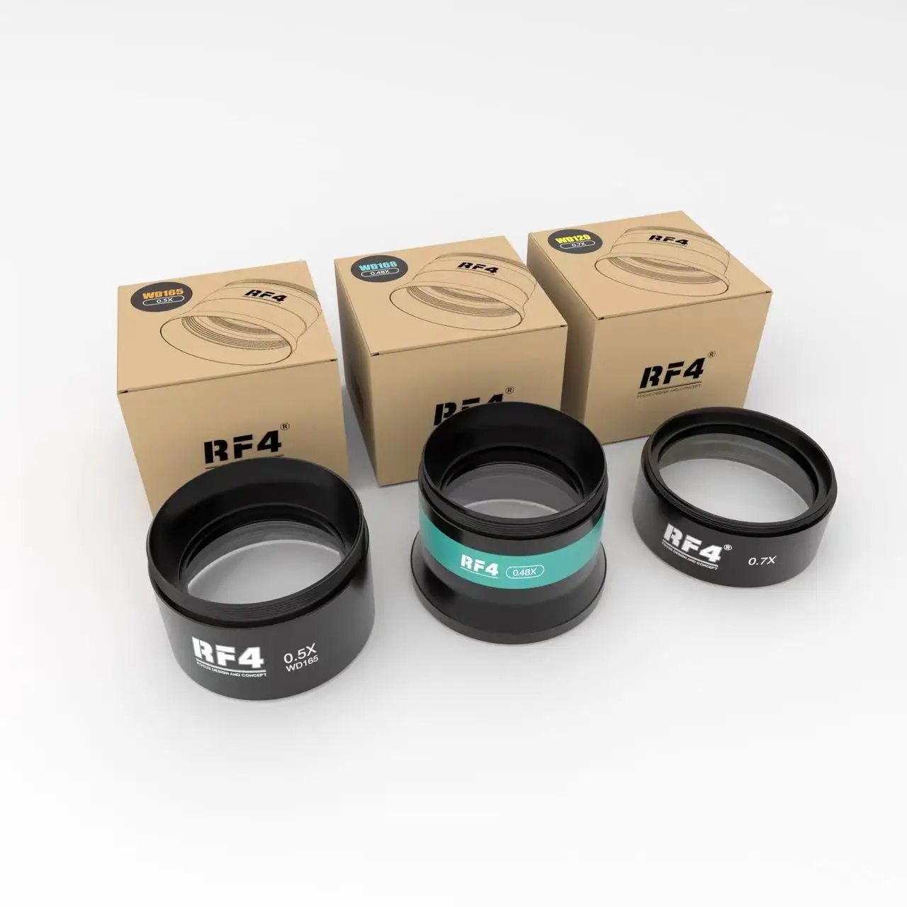 RF4 WD165 0.5X 0.7X 0.48X 0.3X Auxiliary Microscope Objects Lens for Trinocular Stereo Zoom Barlow Camera Glass Lens Tools