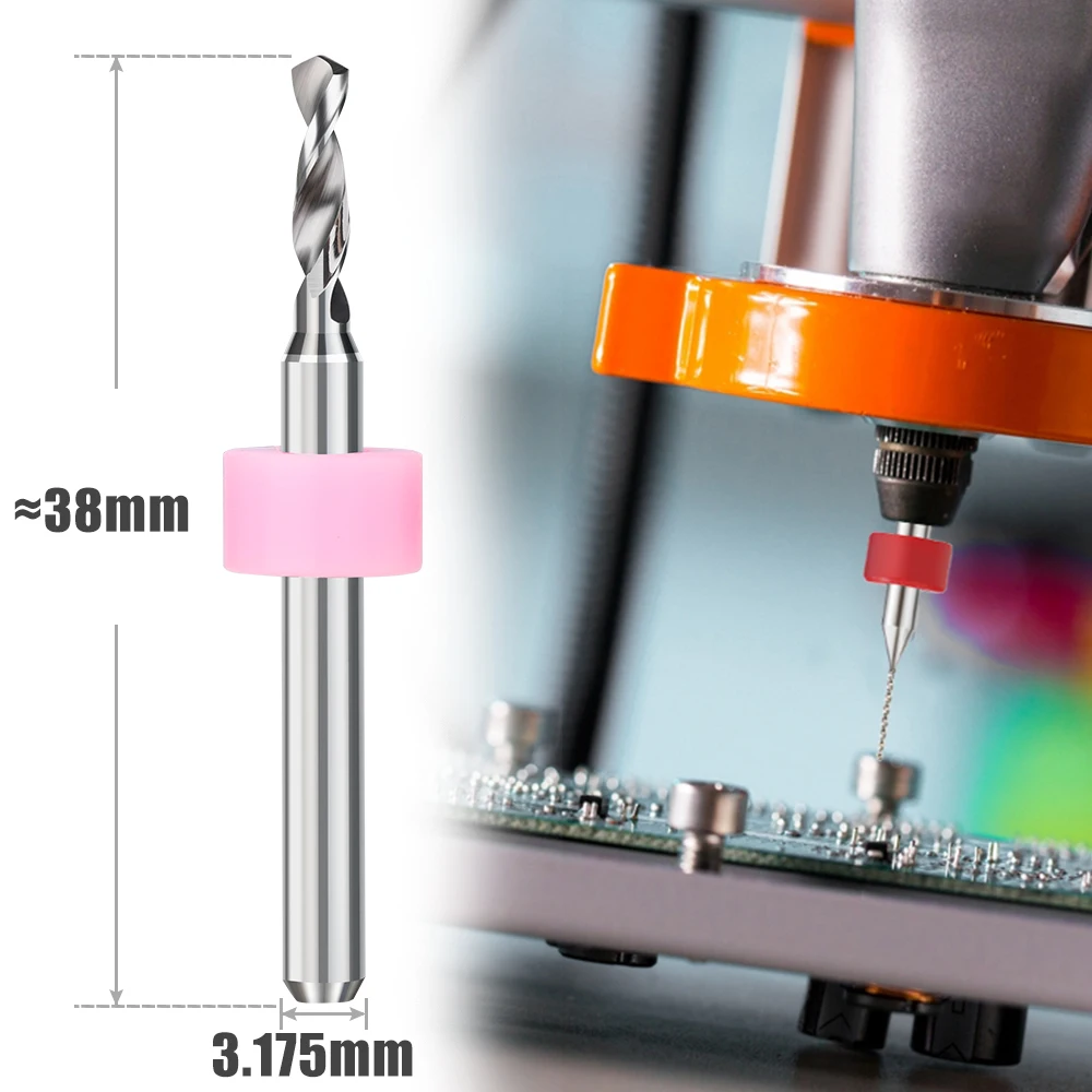 XCAN 10pcs 0.1-3.175mm PCB Drill Bit 3.175 Shank Micro Carbide Drill Bit Set For Printed Circuit Board Wood Modeling