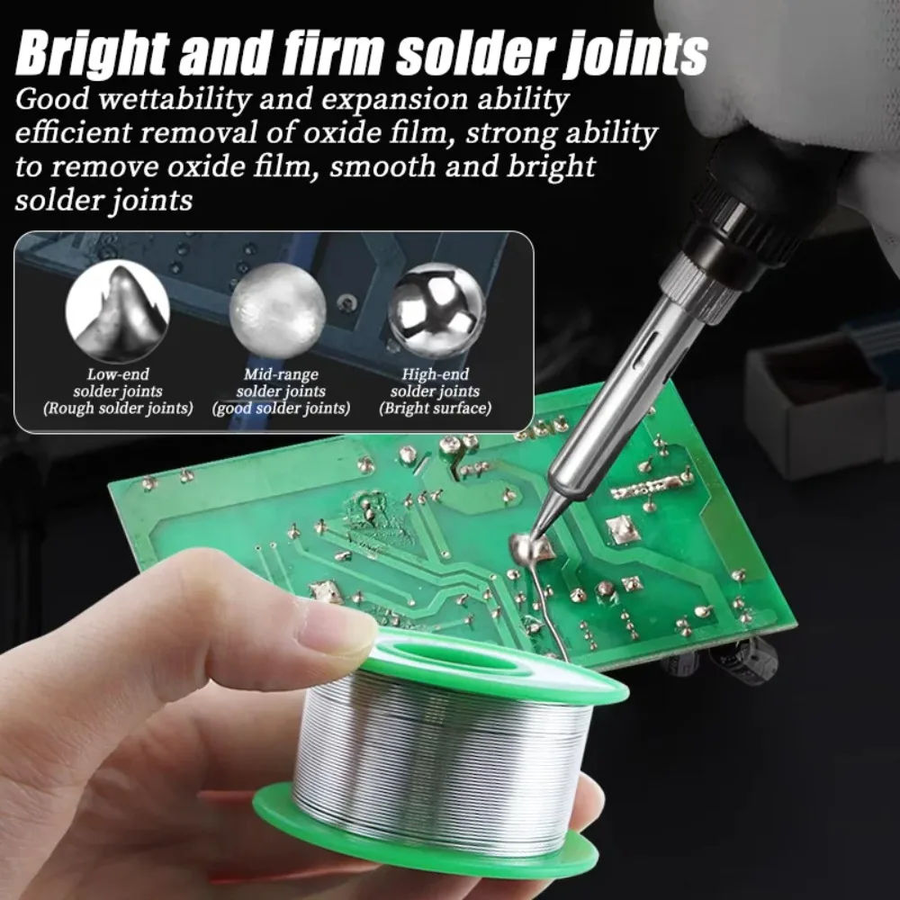 250-20g High Purity Lead-free Solder Wire Sn99.3 Cu0.7 0.5/0.6/0.8/1.0/1.2/1.5/2.0mm Rosin Core Solder Wire Roll ROHS Wire Flux