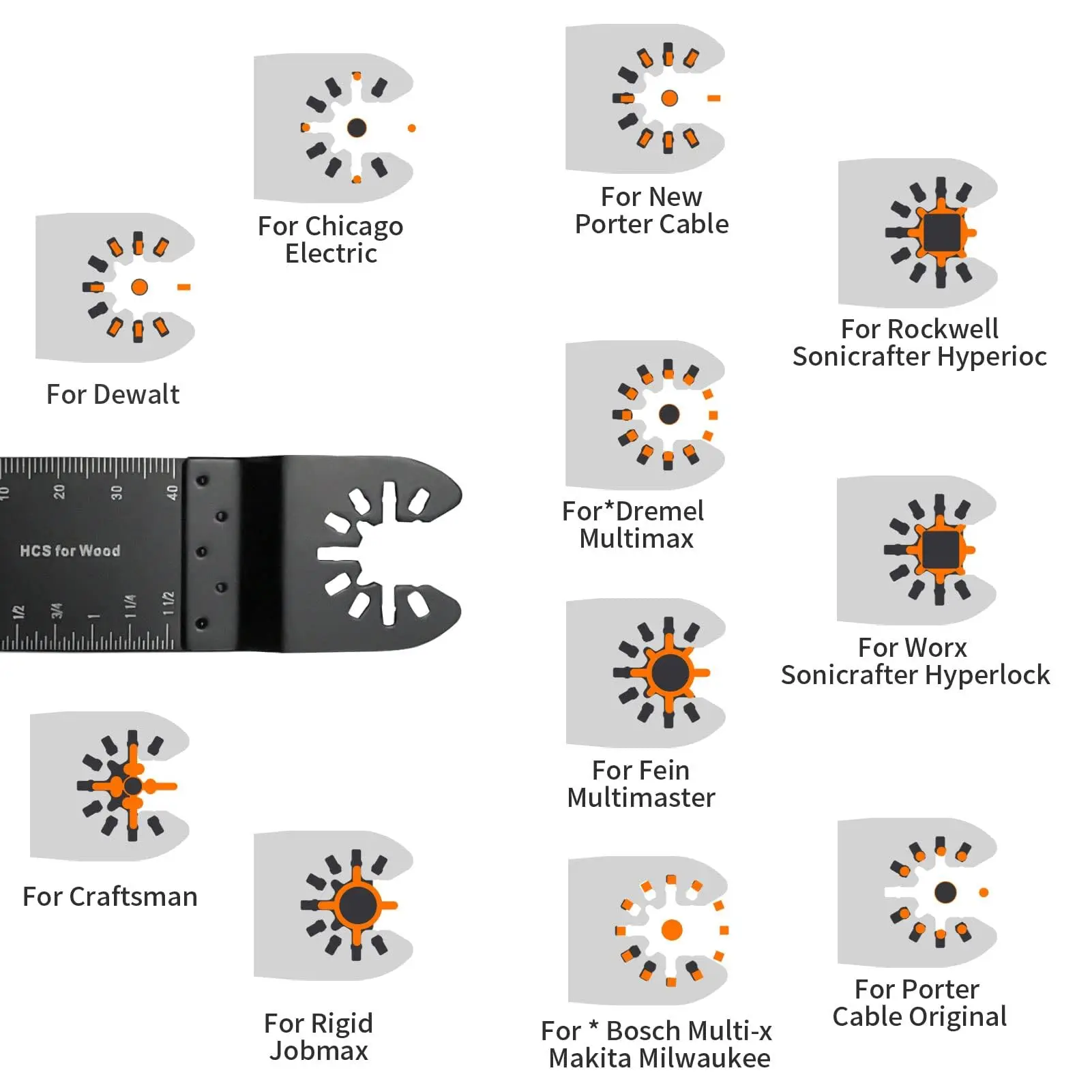 100/50/30/20Pcs Oscillating Saw Blade Multi Tools Blades Multi-Function Renovator Cutter Blade For Wood Metal Fast Cutting Blade
