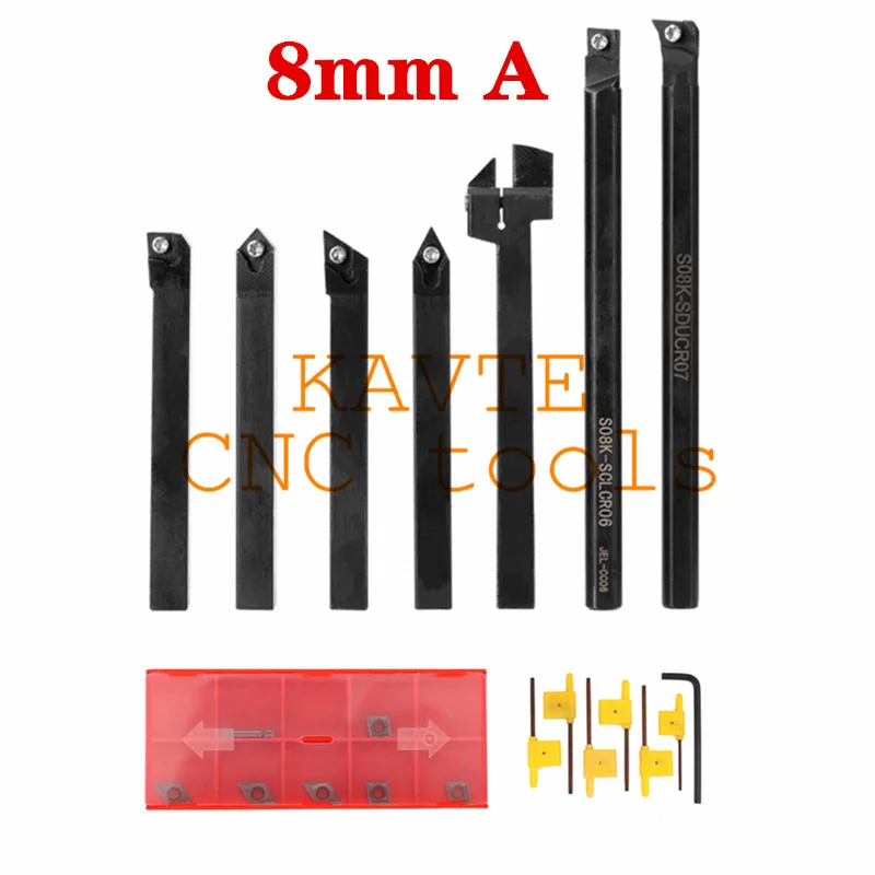 8mm 10mm 12mm 16mm Shank Lathe Turning Tool Holder Boring Bar Lathe Tool Lathe Cutter CNC Metal Turning Rod Holders and Inserts