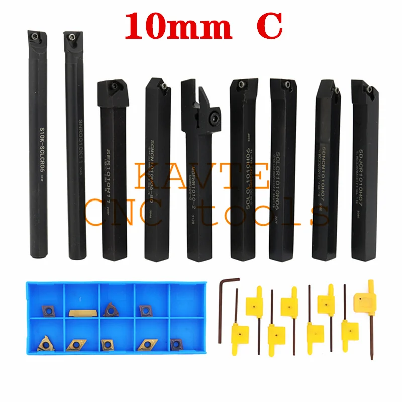 8mm 10mm 12mm 16mm Shank Lathe Turning Tool Holder Boring Bar Lathe Tool Lathe Cutter CNC Metal Turning Rod Holders and Inserts