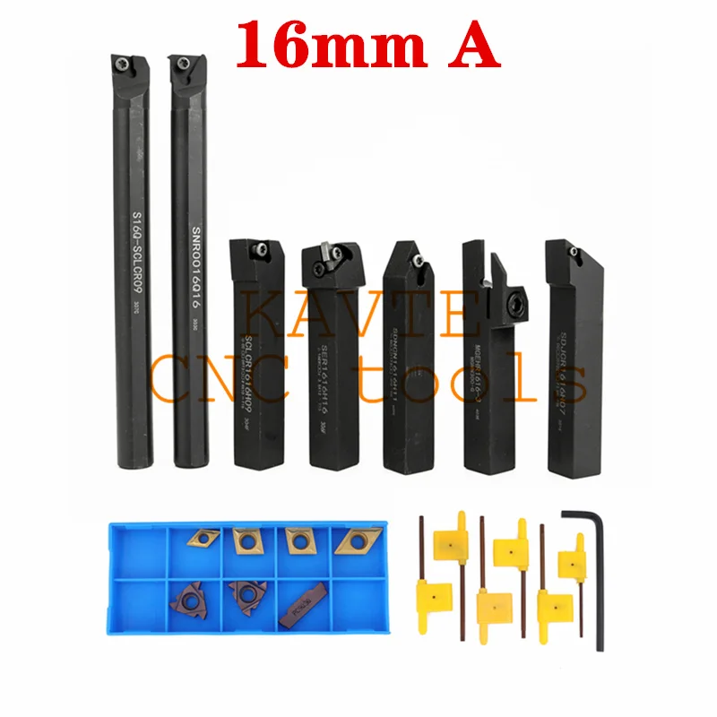 8mm 10mm 12mm 16mm Shank Lathe Turning Tool Holder Boring Bar Lathe Tool Lathe Cutter CNC Metal Turning Rod Holders and Inserts