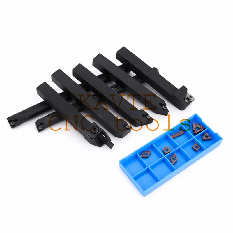 8mm 10mm 12mm 16mm Shank Lathe Turning Tool Holder Boring Bar Lathe Tool Lathe Cutter CNC Metal Turning Rod Holders and Inserts