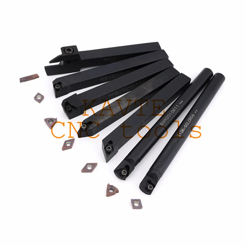 8mm 10mm 12mm 16mm Shank Lathe Turning Tool Holder Boring Bar Lathe Tool Lathe Cutter CNC Metal Turning Rod Holders and Inserts