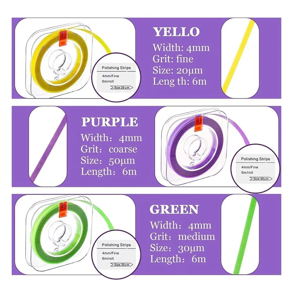 Portable Dental Polishing Strips Multifunctional 20/30/50um Tooth Finishing Strip Tooth Interdental Sanding Surface