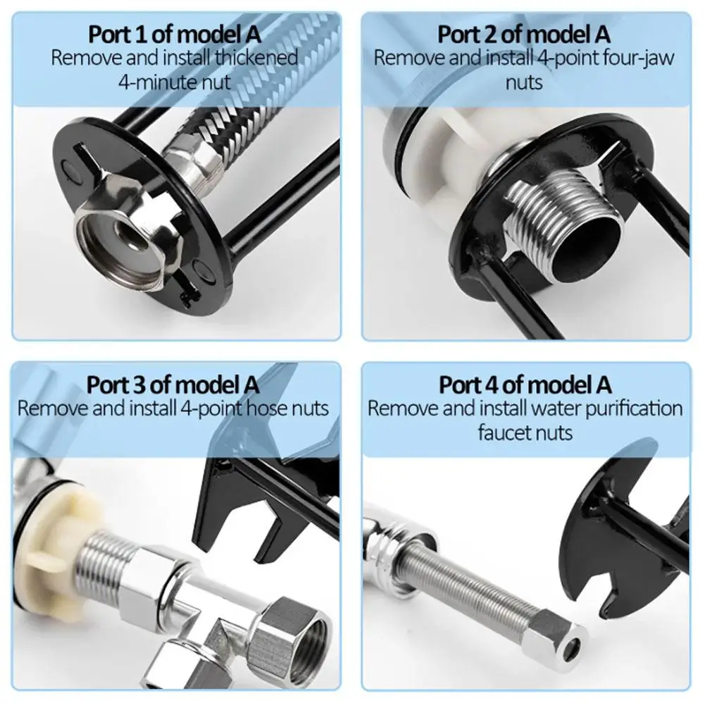 5-in-1 Sink Wrench Multifunctional Carbon Steel Faucet Hose Plumbing Pipe Wrench Bathroom Kitchen Sink Repair Set Hardware Tools