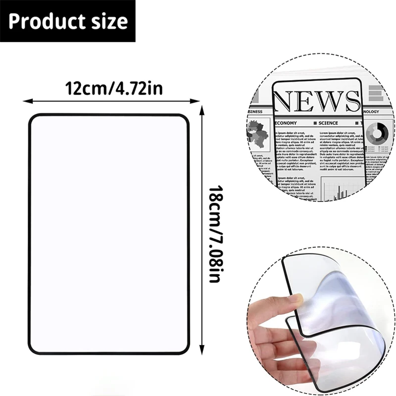Full Page Large Sheet Magnifier 3X Ultra-thin Magnifying Glass Reading Aid Glass Page Magnifying Lens Magnifier for Reading