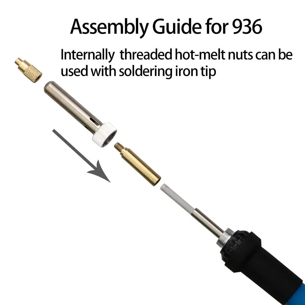 C245/HS-02A Soldering Iron Tip Heat Set Insert Thread Head M2-M8 Brass Insert Nut Insertion Tools Kit for 3D Printing & Plastic