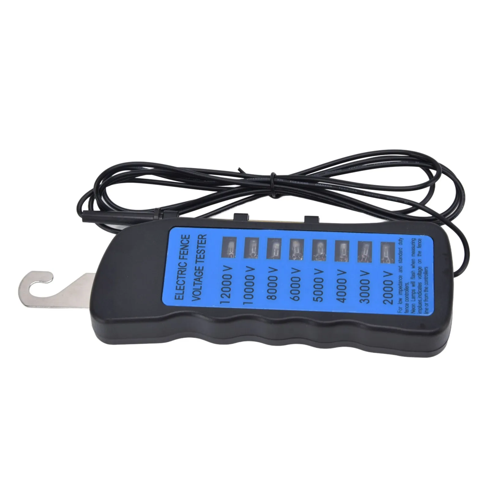 12KV Neon Fence Voltage Tester 2000 to 12000V 8 Neon Indicator Lights Waterproof Fence Tester for Farms Fence Voltage Tester