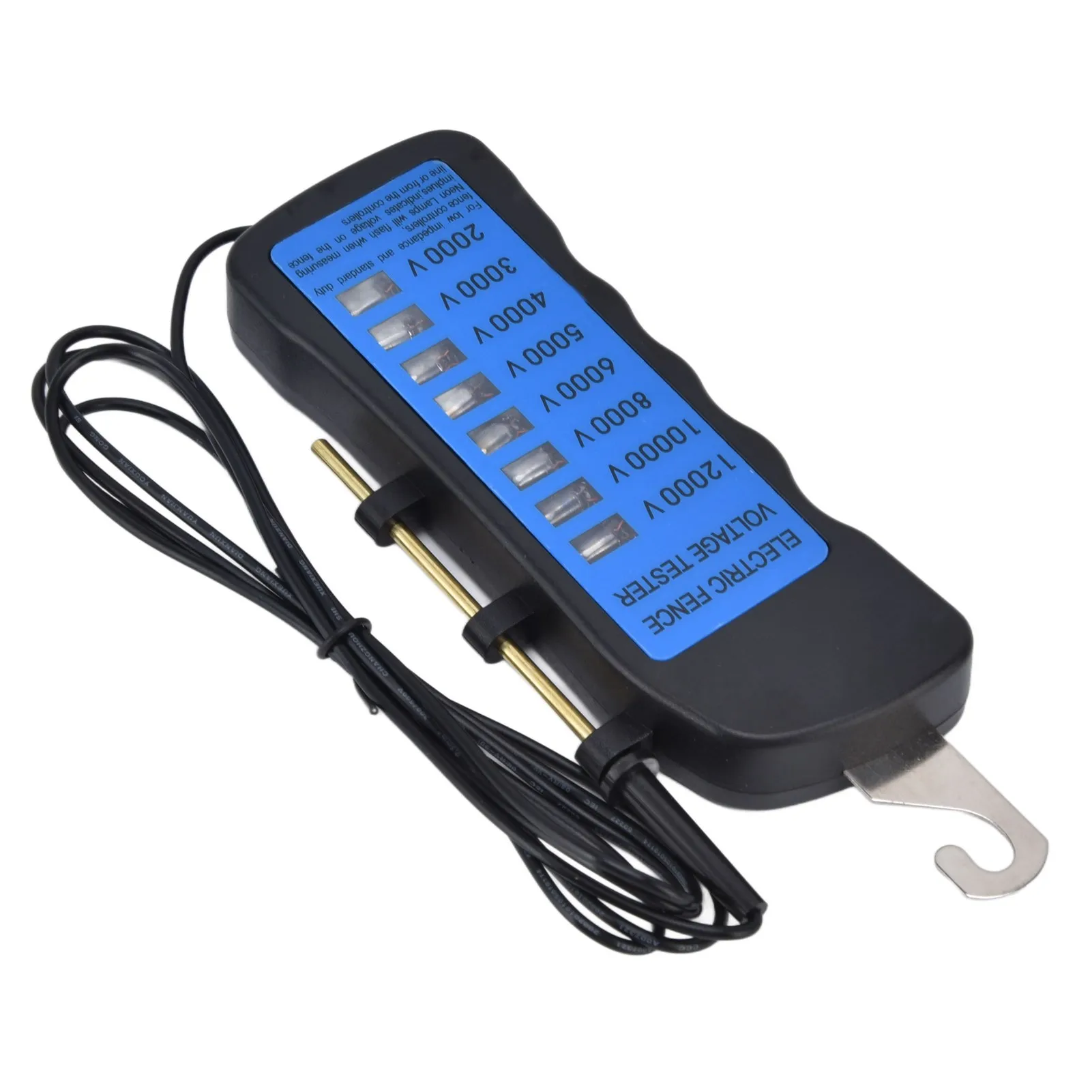 12KV Neon Fence Voltage Tester 2000 to 12000V 8 Neon Indicator Lights Waterproof Fence Tester for Farms Fence Voltage Tester