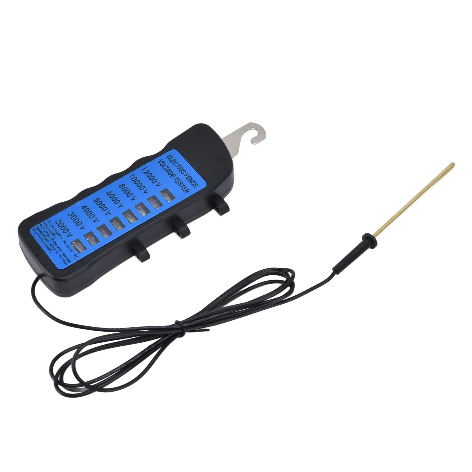 12KV Neon Fence Voltage Tester 2000 to 12000V 8 Neon Indicator Lights Waterproof Fence Tester for Farms Fence Voltage Tester