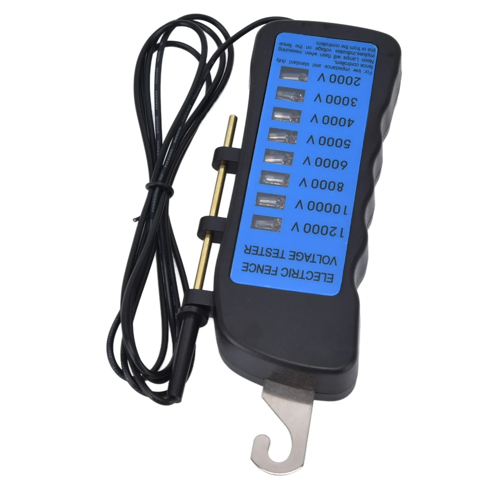 12KV Neon Fence Voltage Tester 2000 to 12000V 8 Neon Indicator Lights Waterproof Fence Tester for Farms Fence Voltage Tester
