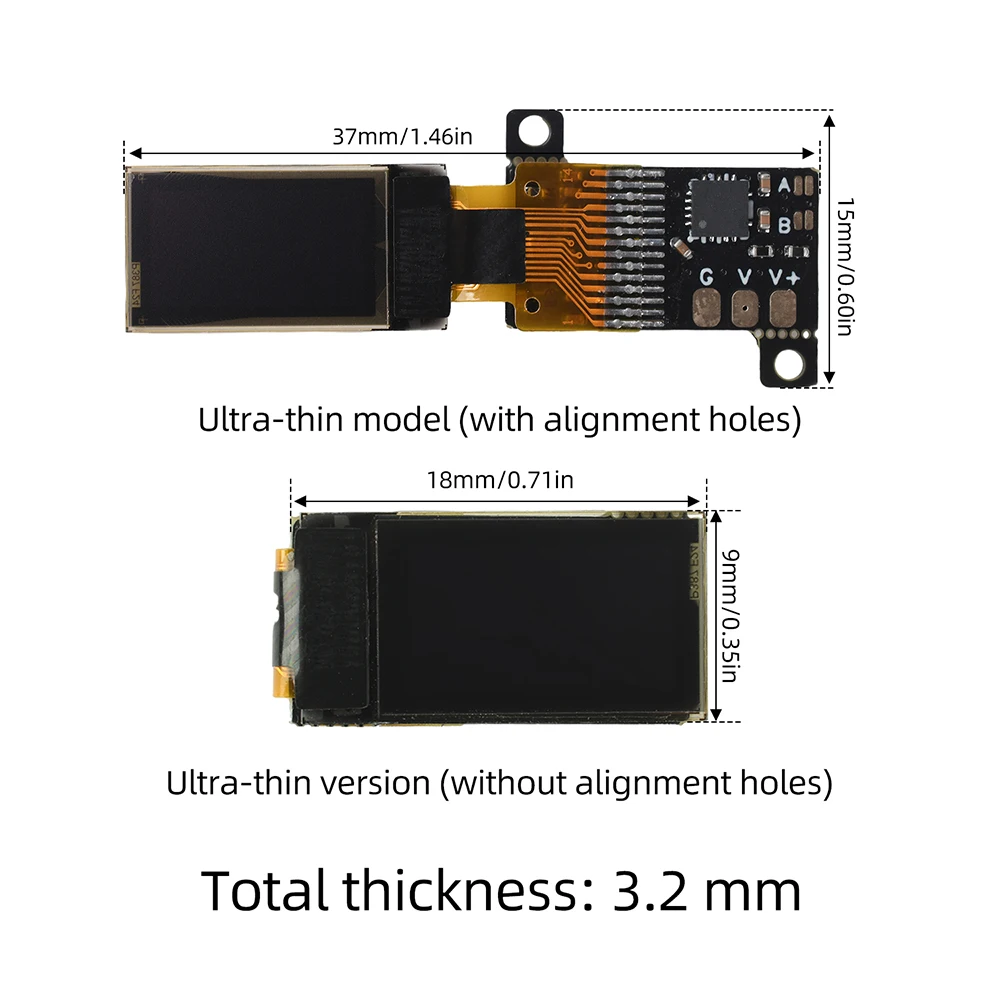 DC 0-30V Ultra-thin Mini Digital Voltmeter 0.5-inch OLED Display Voltage Meter Volt Monitor 12-bit High-precision ADC Sampling