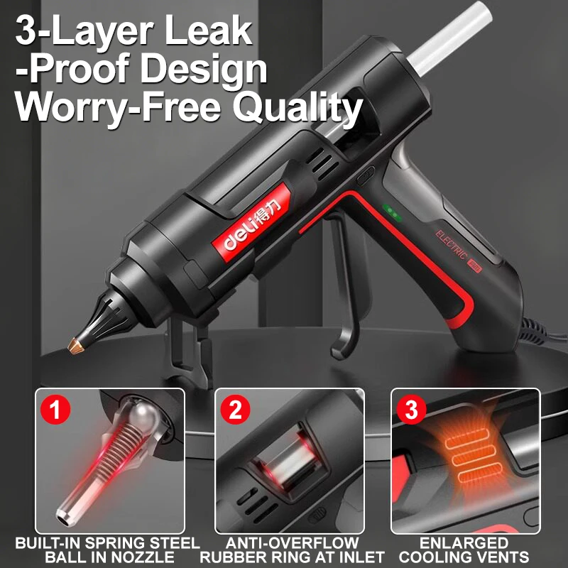 40W-300W Hot Melt Glue Gun with 10pcs Sticks 7mm or 11mm Home Repair Industrial Seal Crafting Multi-Wattage Fixed Power Tool