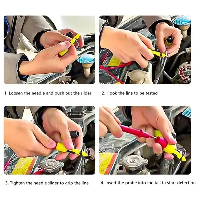 2pcs Electrical Circuit Puncture Needle Non-breaking Detection Insulation Wire Piercing Clip Repair Tools Auto Accessories Kits