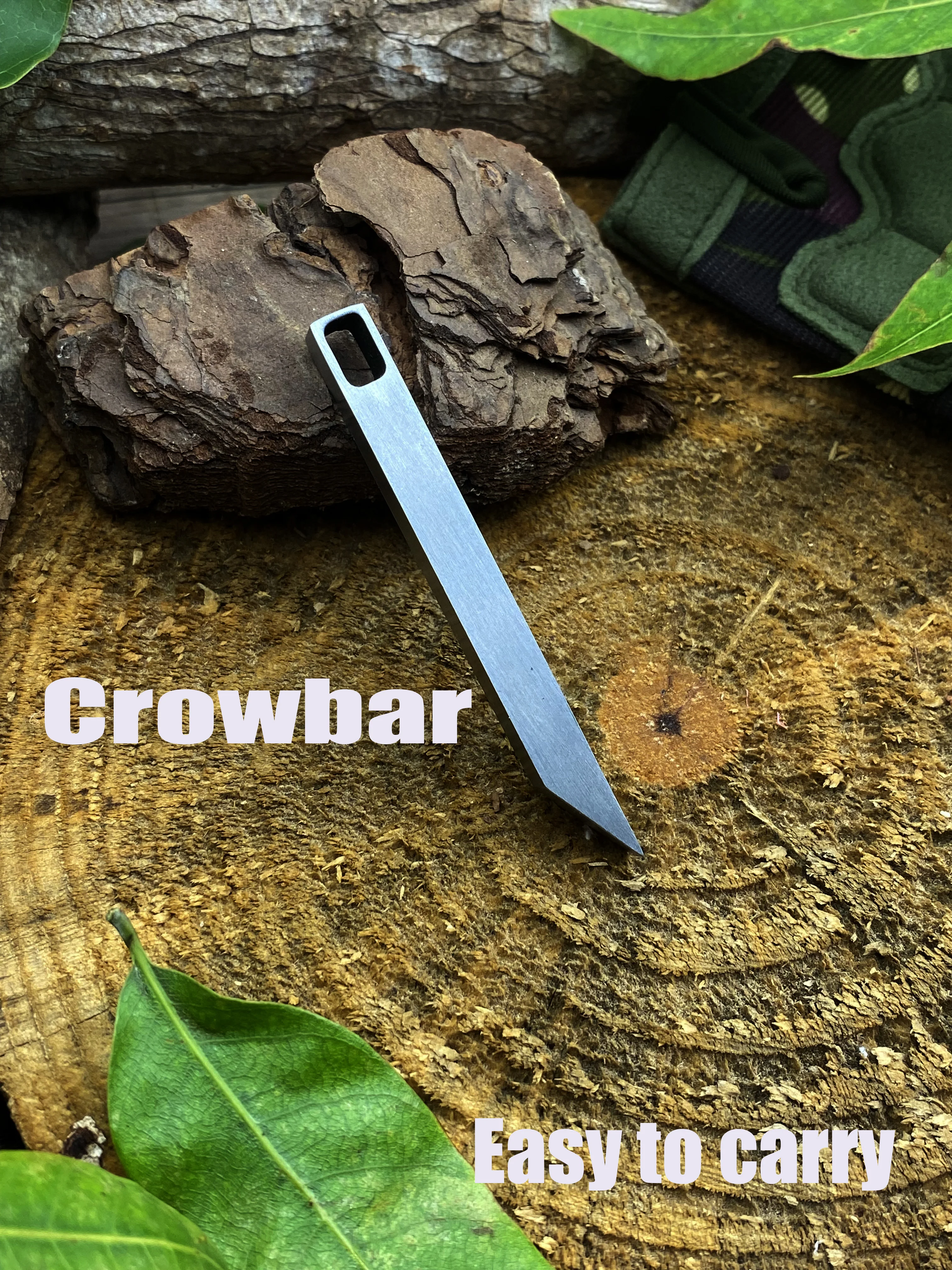 EDC Stainless Steel Mini Pry Bar Multi-Tool Keychain with Screwdriver, Box Opener and Minimalist Tool Functions