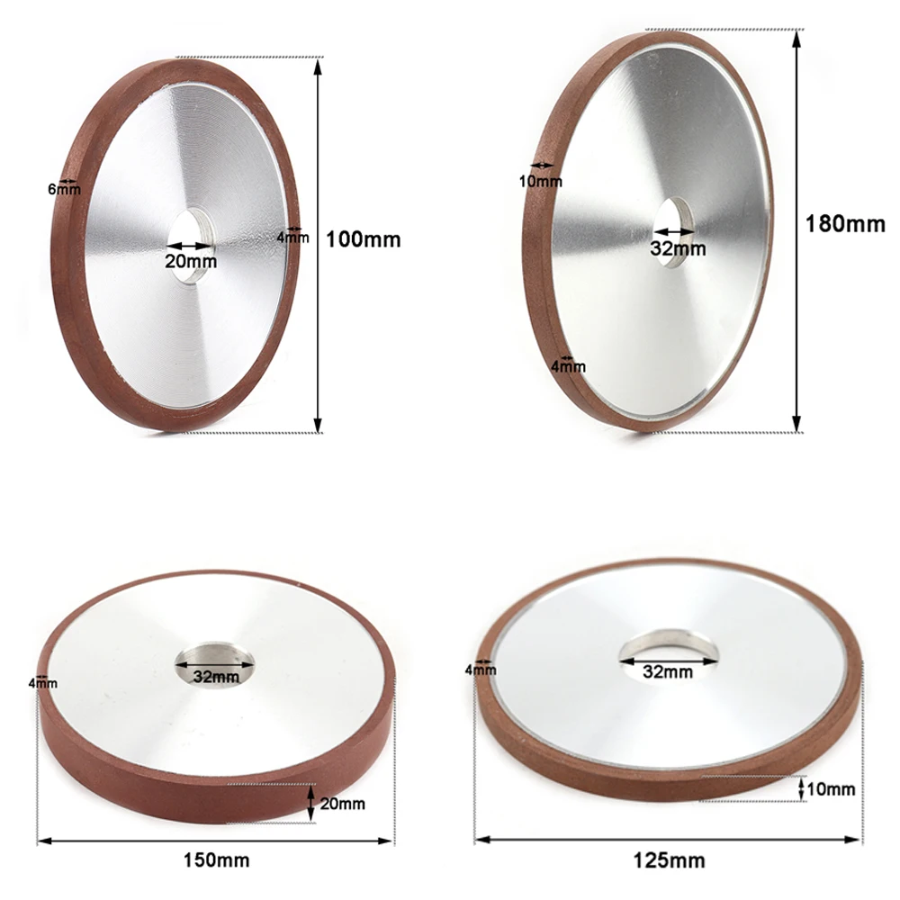 80-200mm Diamond Grinding Wheel Resin Grinding Disc Abrasive Tools for Tungsten Steel Alloy Ceramic Glass Sharpenin Grit 150/320