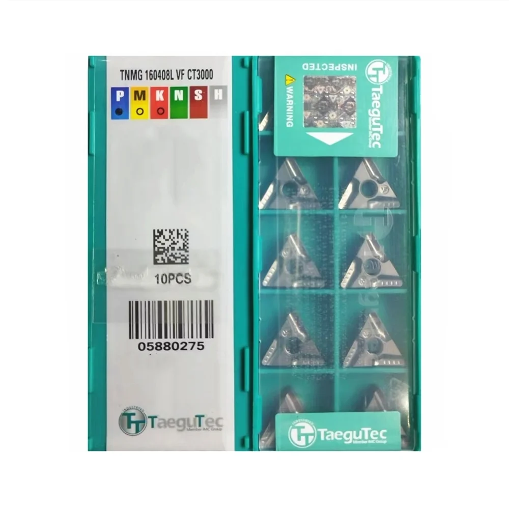 TaeguTec Ceramics Inserts TNMG160404R-VF TNMG160408R-VF CT3000 External Turning Tool Steel Processing Turning Inserts