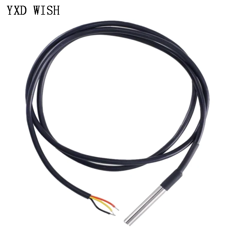 10pcs DS18B20 Temperature Probe Temperature Sensor 1M 2M 3M 5M DS1820 Stainless Steel Package Waterproof 18B20 100cm/200cm/300cm