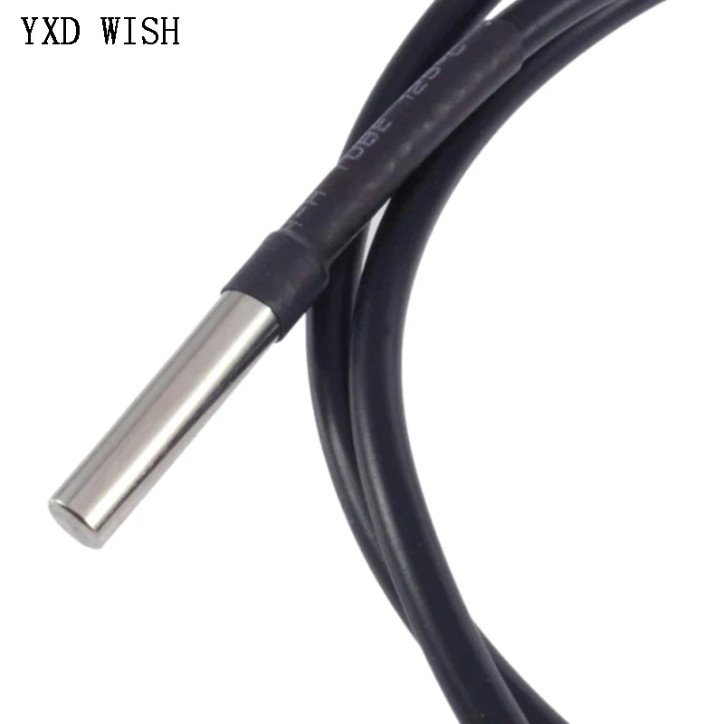 10pcs DS18B20 Temperature Probe Temperature Sensor 1M 2M 3M 5M DS1820 Stainless Steel Package Waterproof 18B20 100cm/200cm/300cm