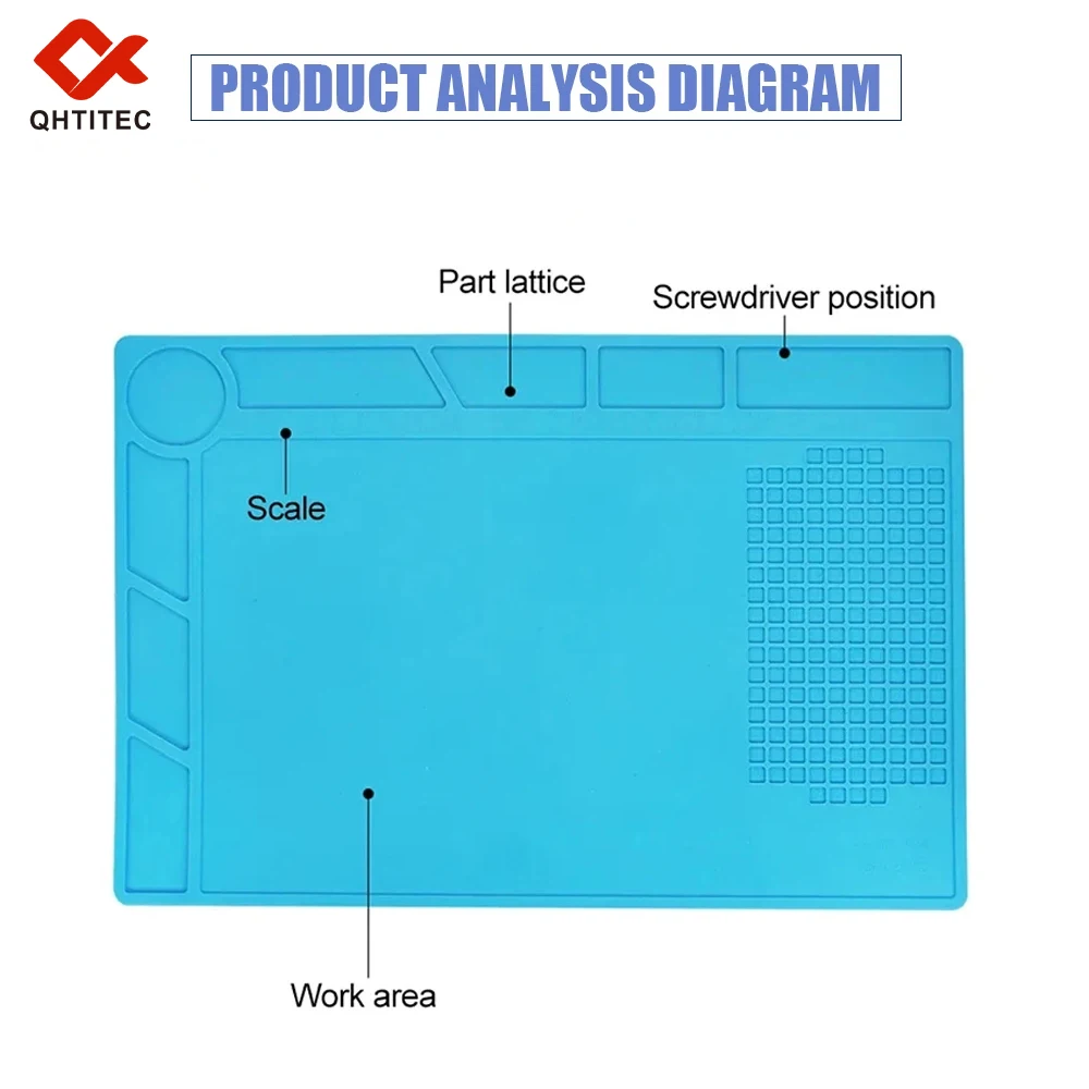 Anti-static ESD Soldering Silicone Mat Heat-Resistant Work Pad For Soldering Iron Soldering Station Repair Desoldering Platform