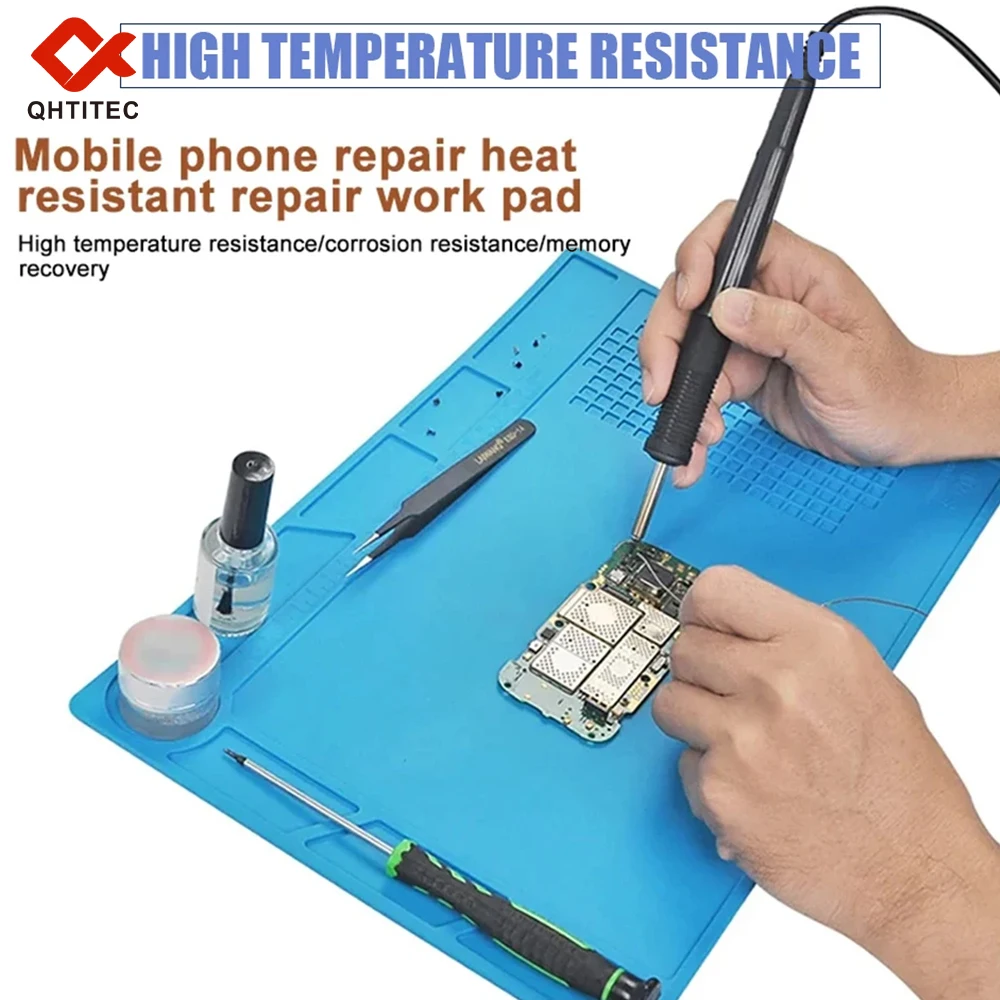 Anti-static ESD Soldering Silicone Mat Heat-Resistant Work Pad For Soldering Iron Soldering Station Repair Desoldering Platform