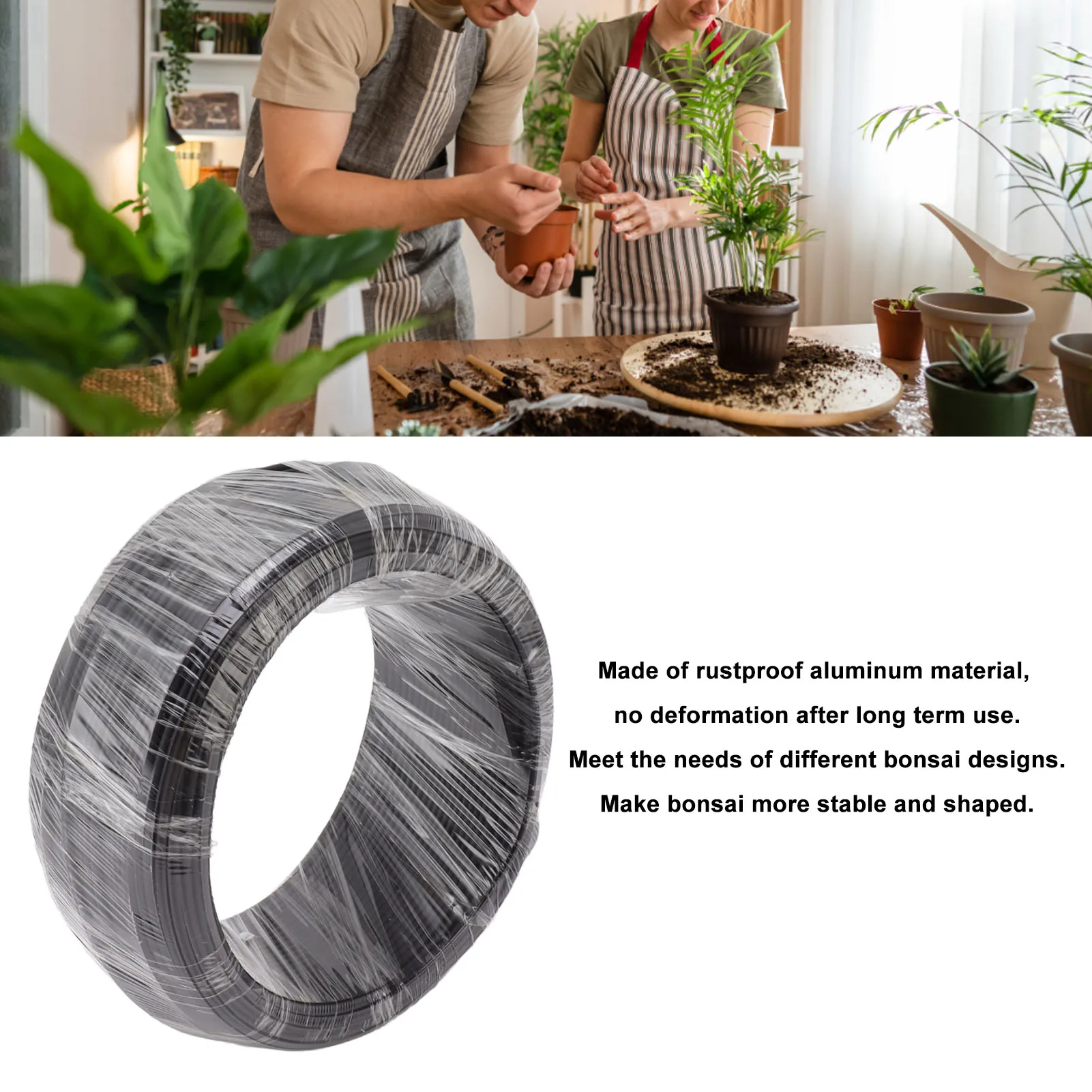 Black Bonsai Aluminum Training Wire 3.5mm 500g Flexible Shaping Wire Good Fixation Effect Gardening Landscape Plant Accessories