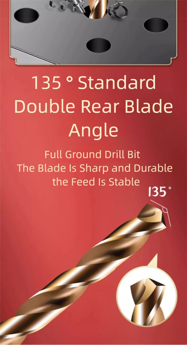 TG High Speed Steel 6542 Hexagonal Shank Twist Drill with Handle for Metalworking Stainless Steel Metal Drilling 1.5-13mm Tools