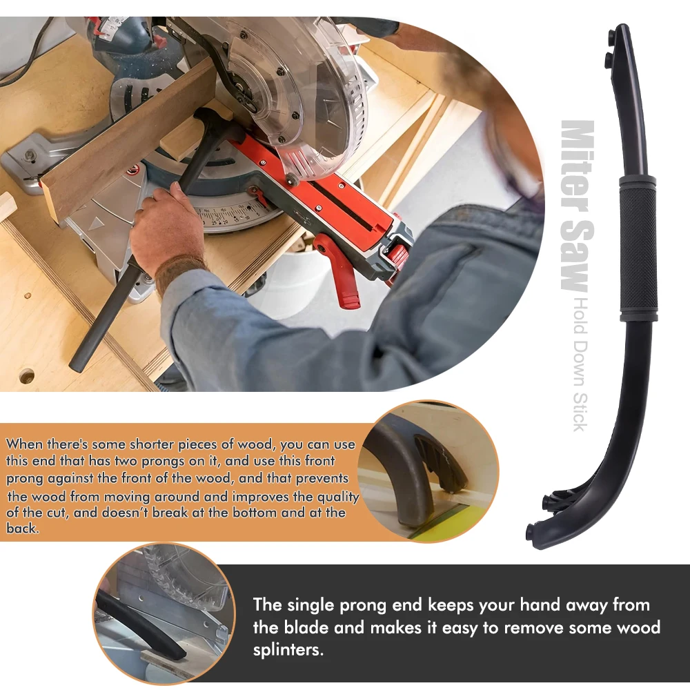 Miter Saw Hold Down Stick Woodworking Safety Push Handle Push Stick for Table Saws in Woodworking Soft Adjustable Rubber Handle