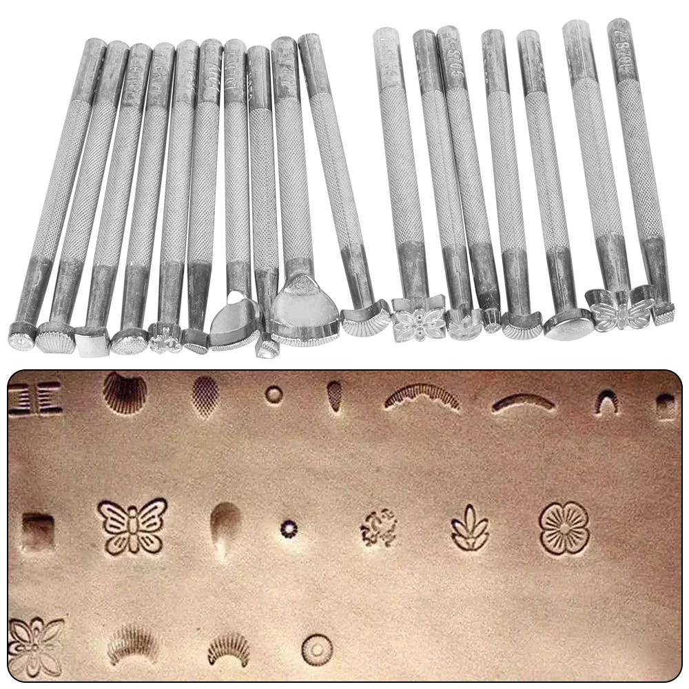 Leather Tool Accessories Stencil Printing Sculpture Knocking Flowers Arts And Crafts 20Pcs Carving Chisel Set DIY Carving