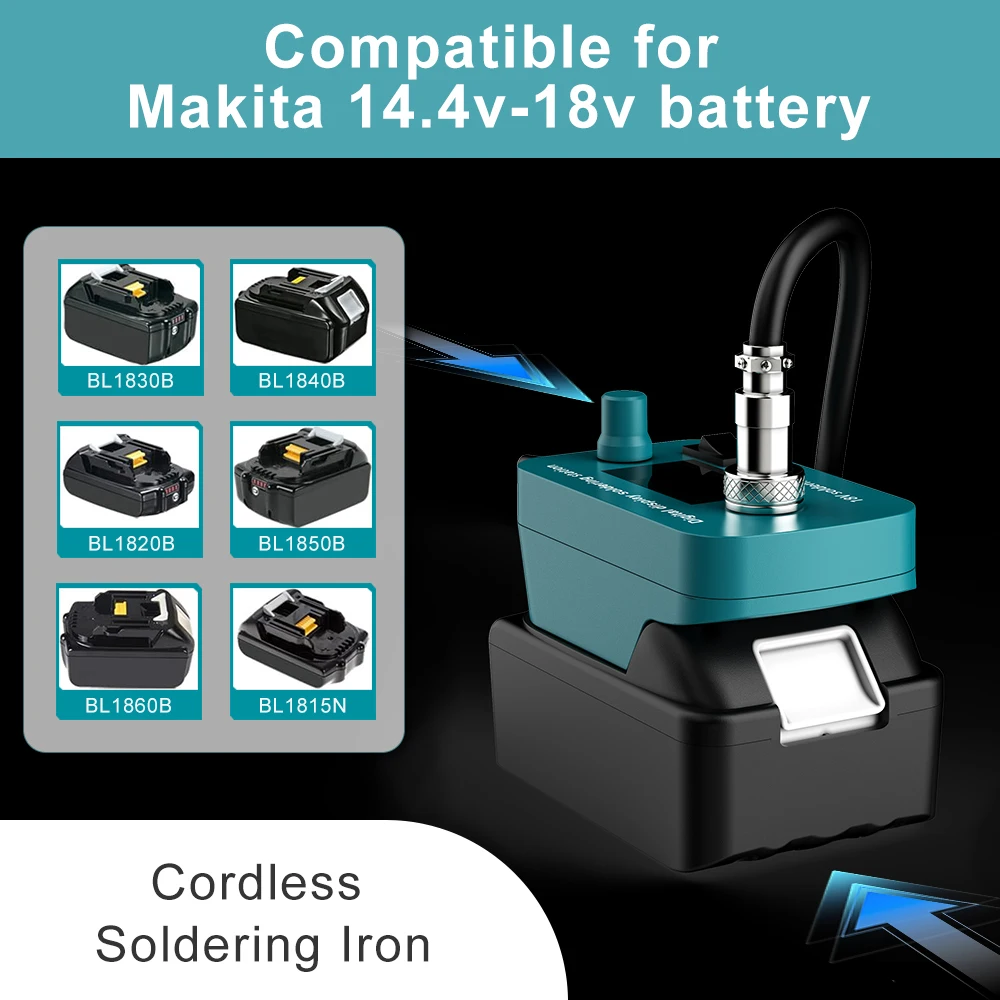 Nananuu Cordless Soldering lron Tool 300-510 Adjustment Fast Heating 60W PCB Soldering Tool For Makita 14.4V-18V Battery