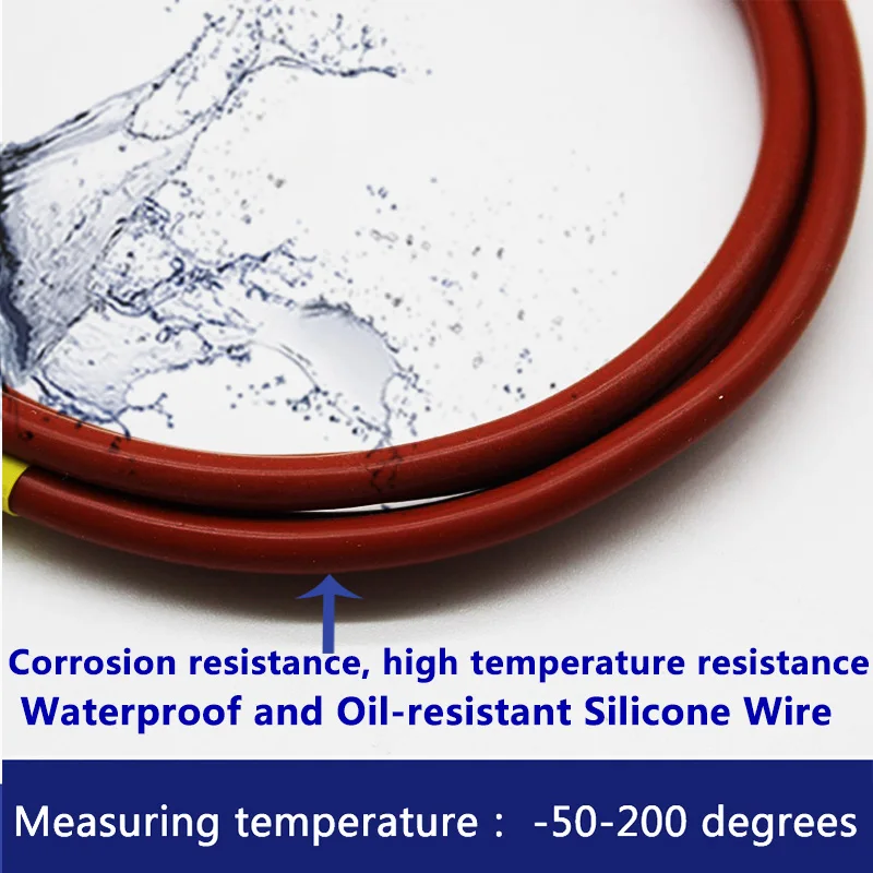 Waterproof Temperature Sensor PT100 PT1000 RTD Probe Platinum Resistance Detector 3 Wire High Precision Silicone Cable