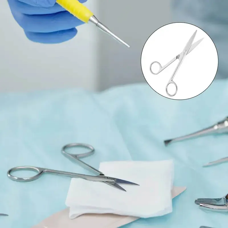 10cm/11.5cm/13cm/14cm/16 cm Animal Veterinary Vet Medical Stainless Steel Surgical Scissors Straight curved Tip Haircut Scissors
